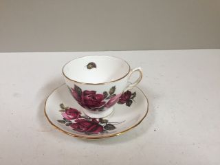 Vintage Royal Vale Teacup And Saucer With Roses