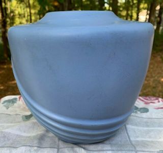 Vintage Blue Weller Pottery Art Deco Vase,  Draped Style DRAMATIC 5