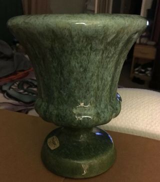 Vintage Haeger Pottery Large Green Pedestal Planter Vase 2
