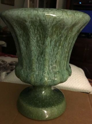 Vintage Haeger Pottery Large Green Pedestal Planter Vase 3