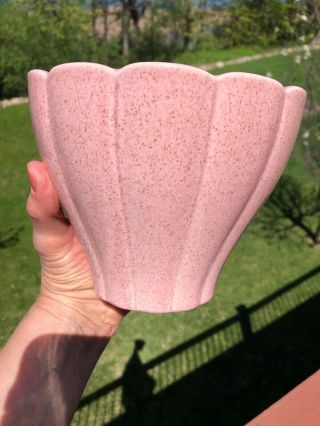 Vintage Red Wing Pottery Flower Pot M - 1610 Pink Speckled Glaze