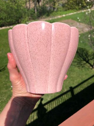 Vintage Red Wing Pottery Flower Pot M - 1610 Pink Speckled Glaze 4
