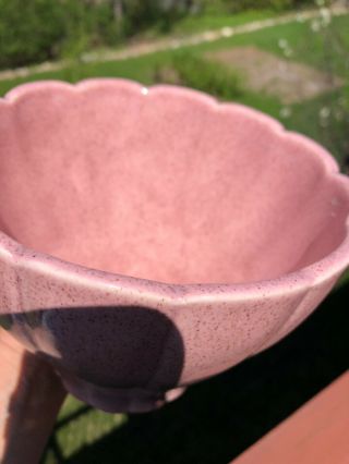 Vintage Red Wing Pottery Flower Pot M - 1610 Pink Speckled Glaze 5
