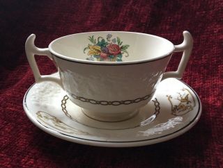 Antique Copeland Late Spode Cream Soup Bowl And Underplate England 667195