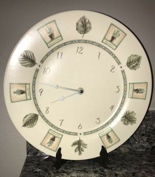 Vintage Pfaltzgraff Naturewood Plate Wall Clock Made In Usa