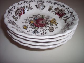 Myotts " Bouquet " Made In Staffordshire,  England 5 " Bowl,  Set Of 4