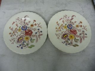 2 Vintage Vernon Kilns Chintz May Flower Bread Butter 6 1/2 " Plates Metlox