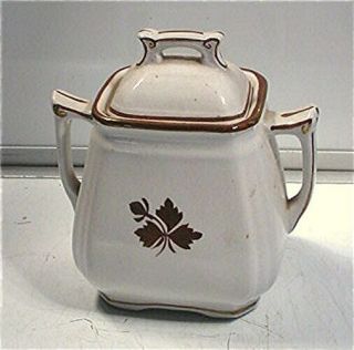 Vintage Royal Ironstone - Alfred Meakin - England Tea Leaf Sugar Bowl W/ Lid