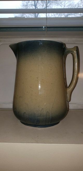 Antique Salt Glaze Blue & White Pitcher Stoneware