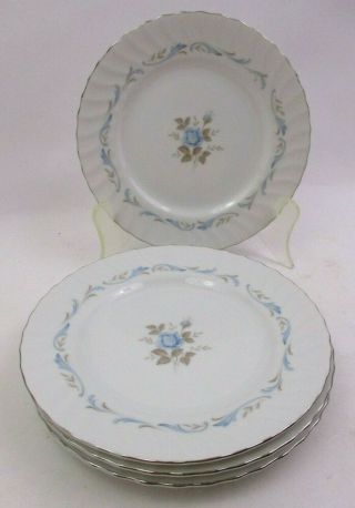 Style House China - Carillon - Blue Rose - Set Of 4 Salad Plate 7.  5 " (52r2)