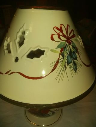 LENOX WINTER GREETINGS RED CARDINAL CANDLE LAMP 2