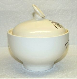 1960 ' s STETSON MARCREST MISTY PINE CONE Sugar Bowl Bowl w/Lid - MARKED: USA 2