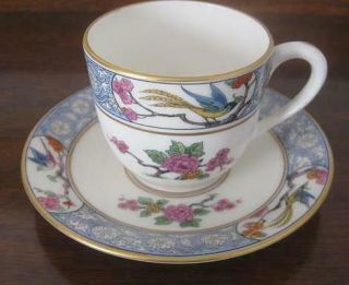 Vintage Lenox Ming Birds Hand Painted Demitasse Espresso Cup & Saucer