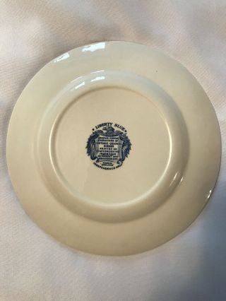 LIBERTY BLUE SET OF 2 DINNER PLATES Independence Hall STAFFORDSHIRE England 4