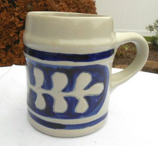 Williamsburg 4.  5 " Blue Salt Glaze Stoneware Mug