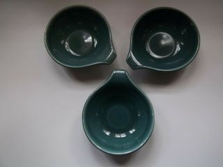Russel Wright By Steubenville 3 Blue Soup Bowls American Modern Circa 1940s