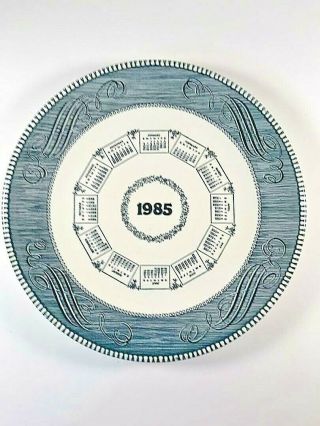 Vintage Currier And Ives Royal China Co.  1985 Calendar Plate (10 ")