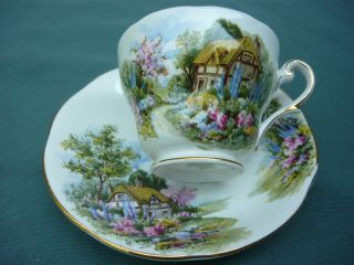 Vintage Royal Standard Cottage Scene Tea Cup & Saucer Fine Bone China England
