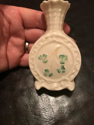 Belleek Ireland Shamrock Scent Vase Marked