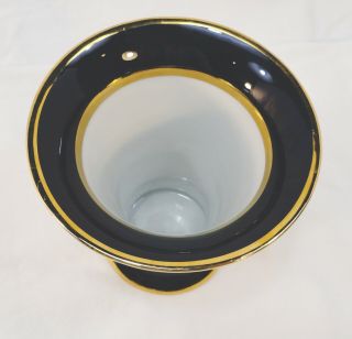 Royal Dux Floral Cobalt and Gold Trimmed Vase Czechoslovakia EUC 2
