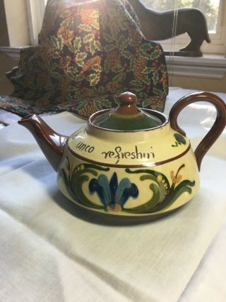 Vintage Torquay Watcombe Pottery England Devon Motto Ware Teapot