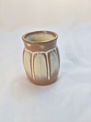 Vintage Frankoma Pottery C8 Coffee Cup/Mug In Dessert Gold - Barrel Style 2
