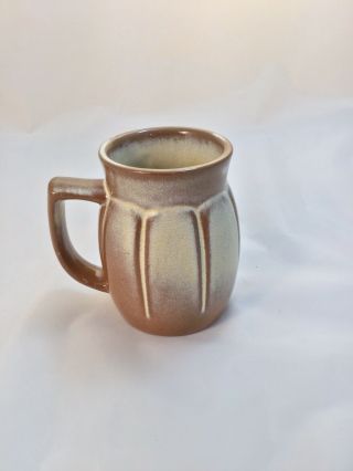 Vintage Frankoma Pottery C8 Coffee Cup/Mug In Dessert Gold - Barrel Style 3