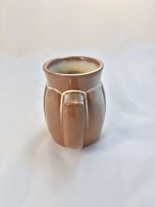 Vintage Frankoma Pottery C8 Coffee Cup/Mug In Dessert Gold - Barrel Style 4