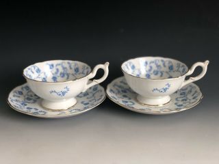 Set Of 2 Coalport Bone China Teacups And Saucers Made In England