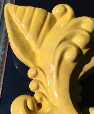 Vintage Gonder Pottery Yellow With Pink Interior Vase J - 70 Art USA No Damage 4