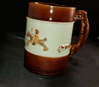 RARE: Bourne Denby Derby Fox Hunt coffee/tea Mug/cup hound Handle England 3