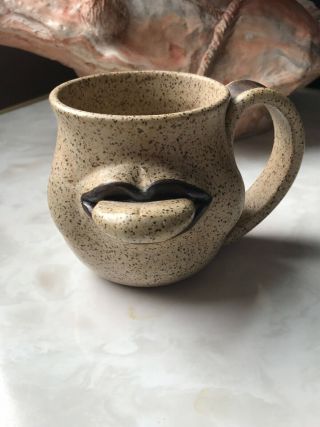 Wizard Of Clay Stoneware Face Coffee Mug - Tongue - Bloomfield,  York