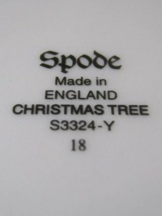 SPODE Christmas Tree Shaped Dish Green Trim 7.  5 