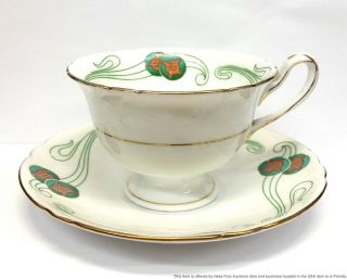 Shelley England Late Foley Vintage Art Deco Teacup Saucer Set 8294