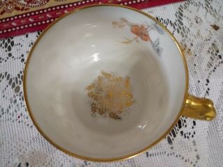 Vintage HAVILAND LIMOGES FRANCE Floral Gold Tea Cup 3
