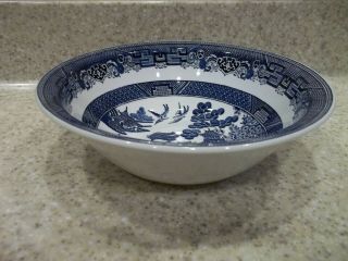 2 Johnson Brothers Willow Blue Serving Bowl 8 1/2 " Blue & White Birds England