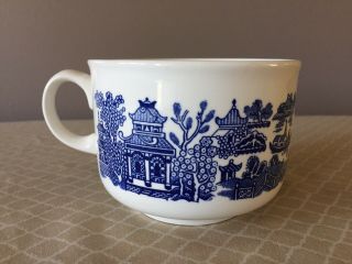 Churchill Blue Willow Oversize Mug Soup Bowl Stoneware Made In England