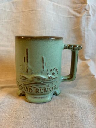 Vintage Frankoma Pottery Road Runner Mug C1 Desert Gold