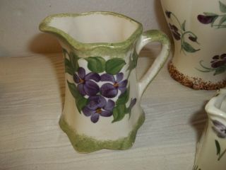 6 piece Cash Family/Clinchfield artware pottery Violets 5