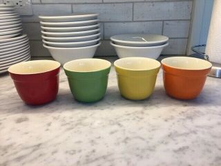 Crate And Barrel Small Bowl Set Of 4 In 1 Red 1 Orange 1 Yellow And 1 Green.