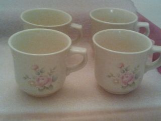 Pfaltzgraff Tea Rose 4 Coffee Cups