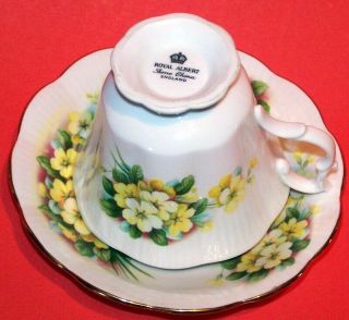 TEA CUP & SAUCER: ROYAL ALBERT bone china,  circa 1960 ' s PRIMROSE pattern 4