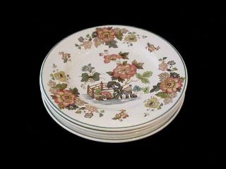 Set Of 4 Vintage & Rare Wedgwood China Eastern Flowers 5 5/8 " Bread Plates