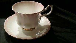 Royal Albert Tea Cup And Saucer,  Pink Rainbow Series,  Bone China