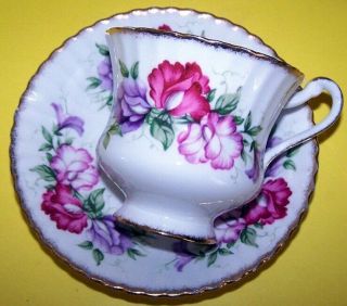 Paragon England Tea Cup & Saucer - A Sweet Pea Floral Patterm
