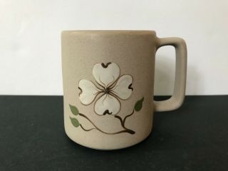 Pigeon Forge Pottery Cup Mug Stoneware Painted Dogwood Flower