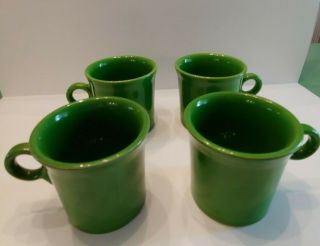 Fiestaware Shamrock Green Ring Handled Tom & Jerry Coffee Mug Set Of 4)