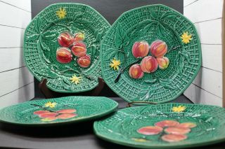 Vintage Majolica Plates Hand Painted Germany Vintage Dishes Dinnerware