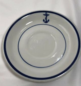 Navy Fouled Anchor Officer Mess Saucer Plate Shenango Restaurant China