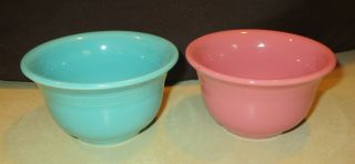 Vintage Homer Laughlin Fiesta Pair Pink Blue Salsa Bowls Xlnt